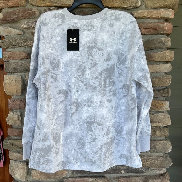 Under Armour UA Women's Rival Fleece Oversized Printed Crew Pullover Small NWT - Picture 7 of 7